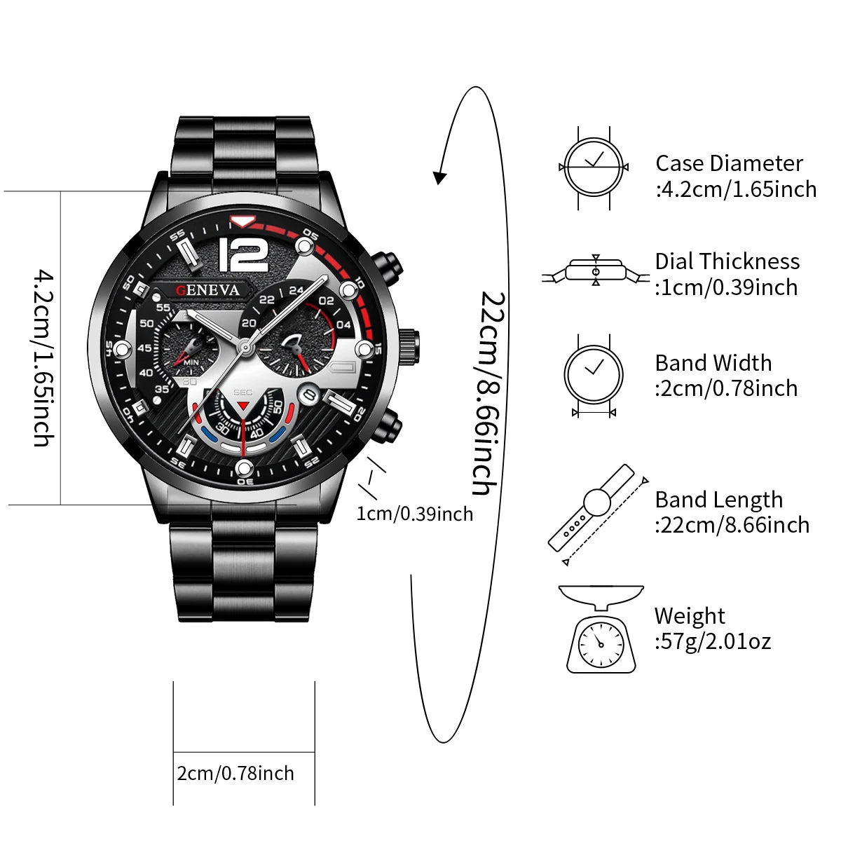 4 Pçs/set Moda Masculina Relógios Preto Banda de Aço Homens Negócios Relógio de Quartzo Conjunto de Jóias (Sem Caixa) Qme