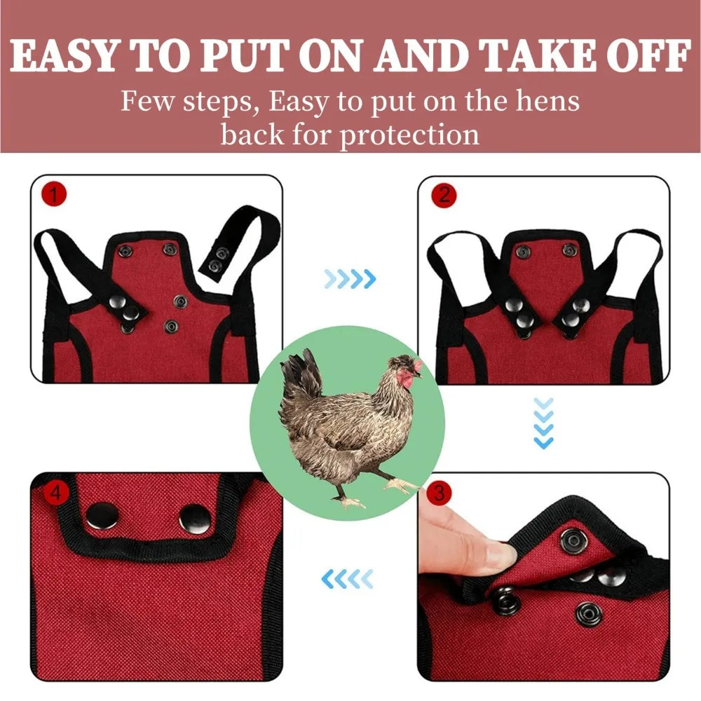 Adjustable Chicken Saddle Feather Waterproof Anti Injury Protection Tool Feather Back Jacket Hen Protective Apron Pet Supplies Qme