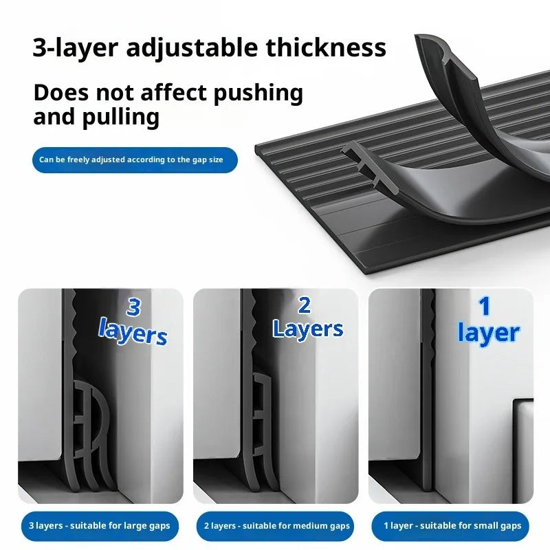 2/4M TPE Sliding Window Seal Strip Self Adhesive Triple Anti-Cold Sound Insulation Windproof Door Under Adjustable Weatherstrip Qme