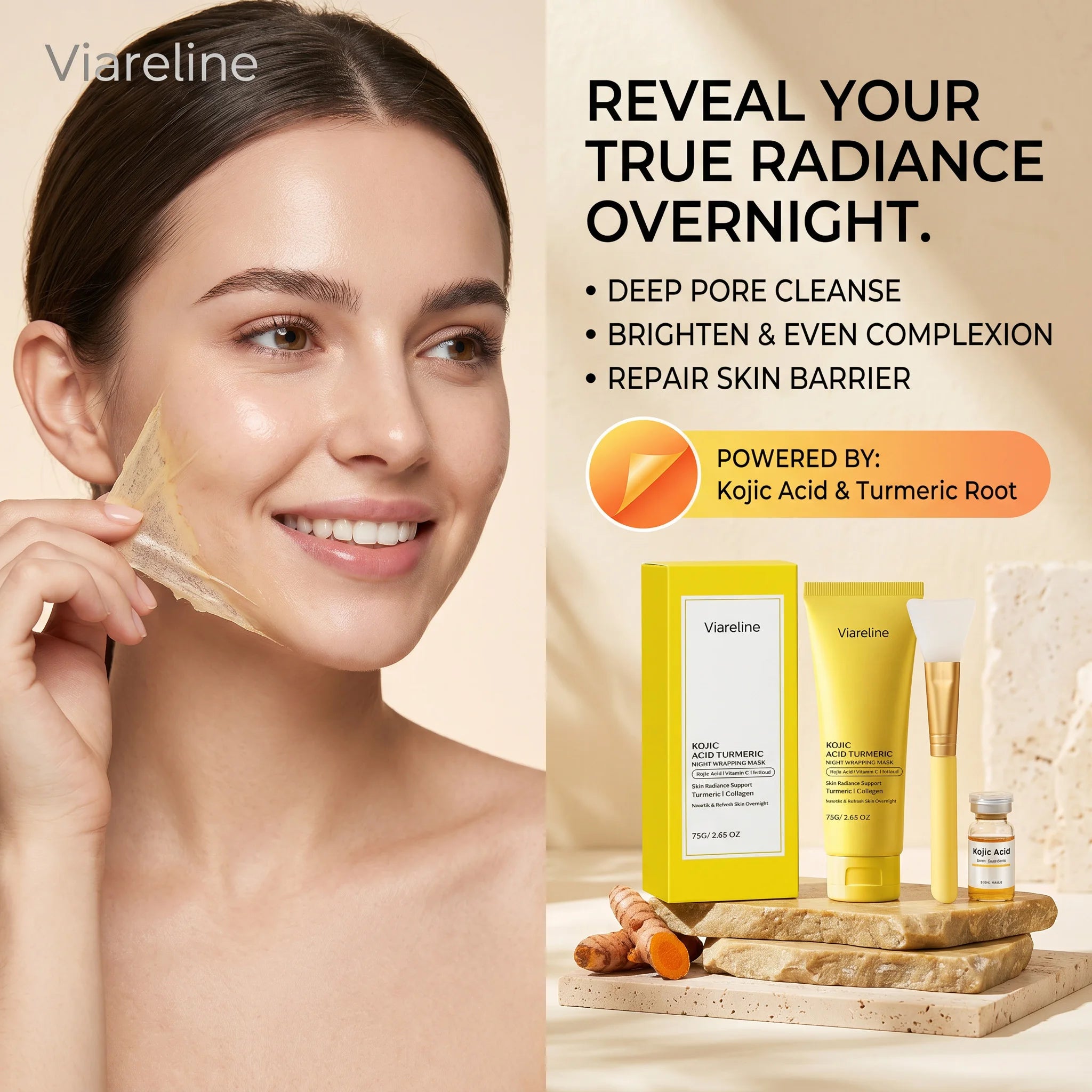 Viareline Peel Off Mask Firm Skin Deep Cleansing Blackheads Removal Qme