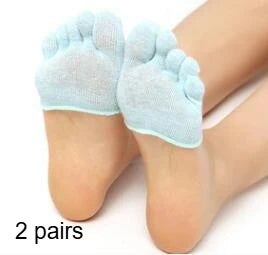 Summer Five Finger Half Palm Socks, Forefoot Pad, Invisible High-Heeled Socks, Non Slip Foot Pads, Split Toe Socks Qme Green 2 pairs One Size