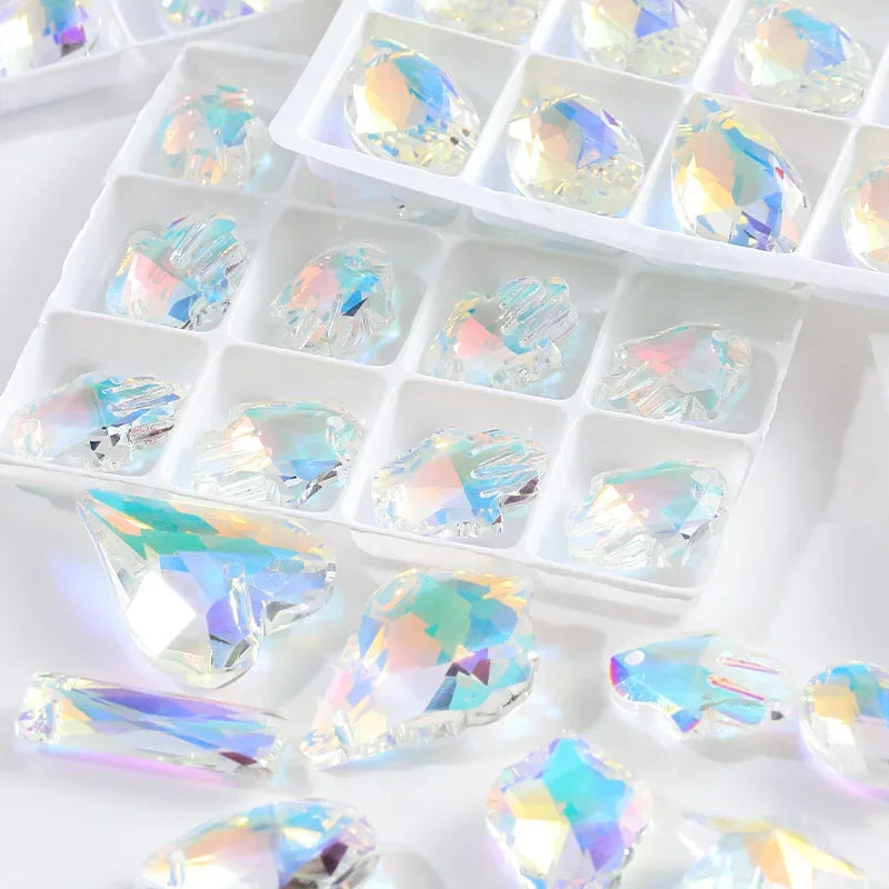 AB Color Crystal Pendants Shiny Charms Loose Beads for Necklace Bracelet Earring DIY Crafting Jewelry Accessory Making Supplies Qme