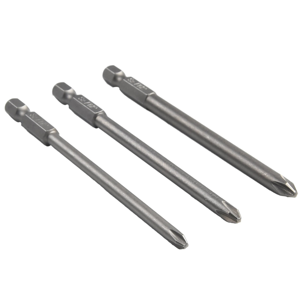 6Pcs/ Set 100mm Long 1/4'' Shank Screwdriver Bits Steel Magnetic Hex Cross Head Screw Driver Screwdriver Bit Hand Tool Qme
