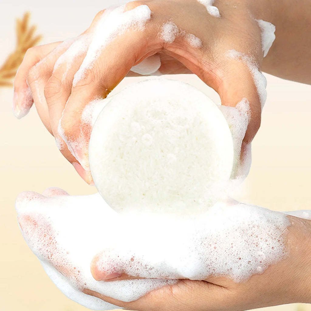 Rice Puree Essence Fluffy Solid Shampoo Bar Deep Cleaning Mild Qme