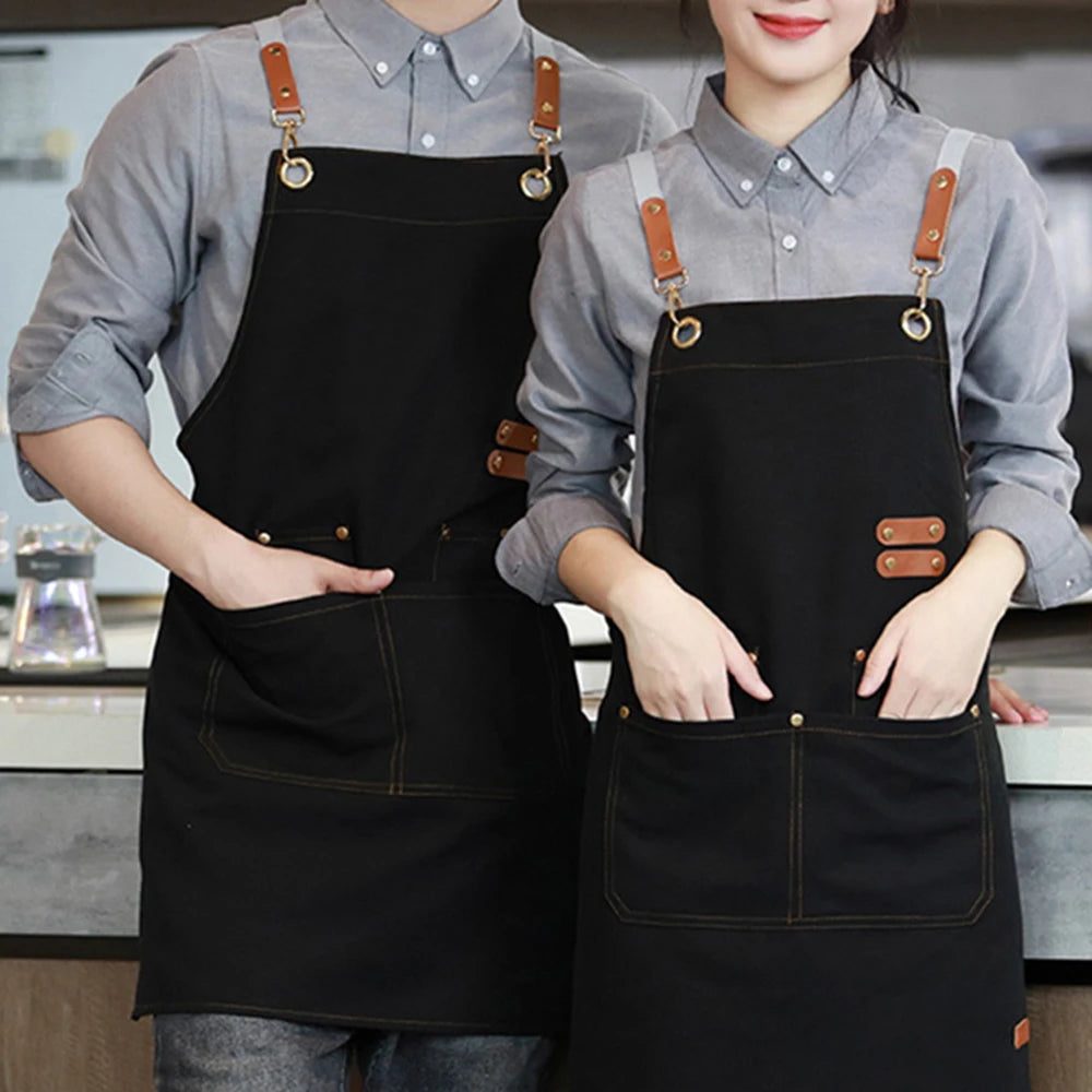 Home Canvas Apron Custom Catering Milk Tea Shop Flower Shop Supermarket Cake Shop Special Work Clothes Qme