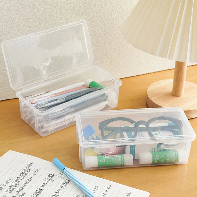 School Pencil Case Supplies Storage Box PP Material Transparent Pouch Qme