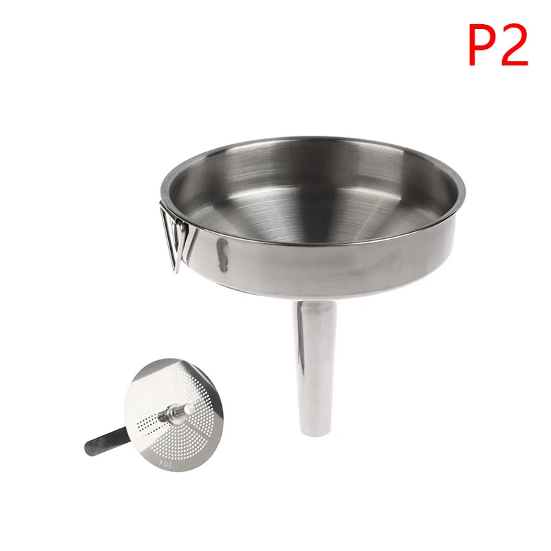 Stainless Steel Metal Funnel For Canning Kitchen Tools Kitchen Accessories Wide Mouth Funnels Bar Wine Beer Oil Flask Funnel Qme 12cm