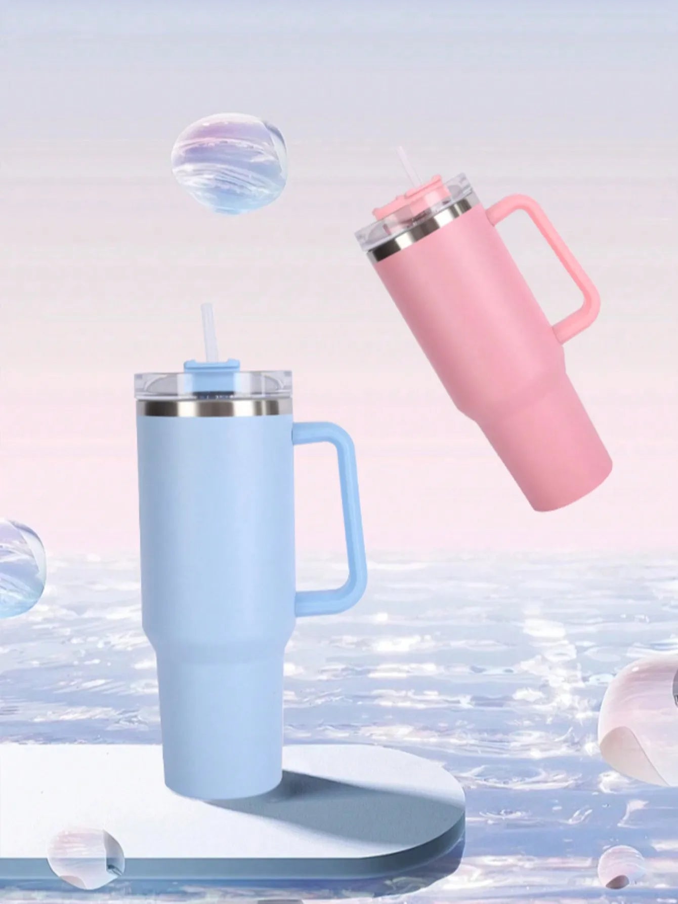 Handle Insulated Water Bottle 304 Stainless Steel Car Cup Brewing Qme