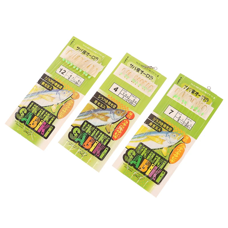 White Fish Skin Bionic String Hook Apollo Uki Sabiki Fishing Qme