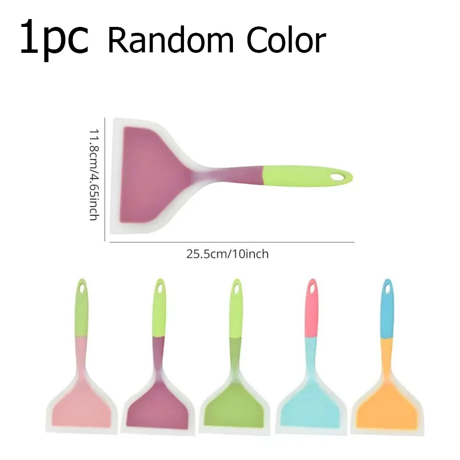 Silicone Kitchen Ware Cooking Utensils Spatula Beef Meat Egg Scraper Qme Random Color 1pc