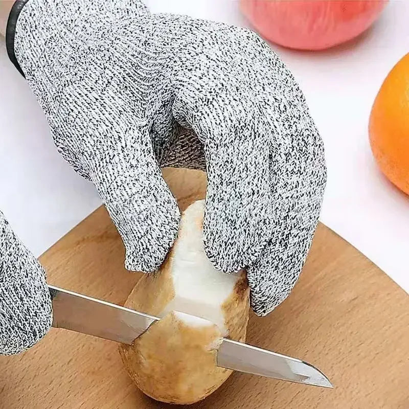 1 Pair Cut Resistant Gloves Food Grade Safety Cutting Level 5 Qme