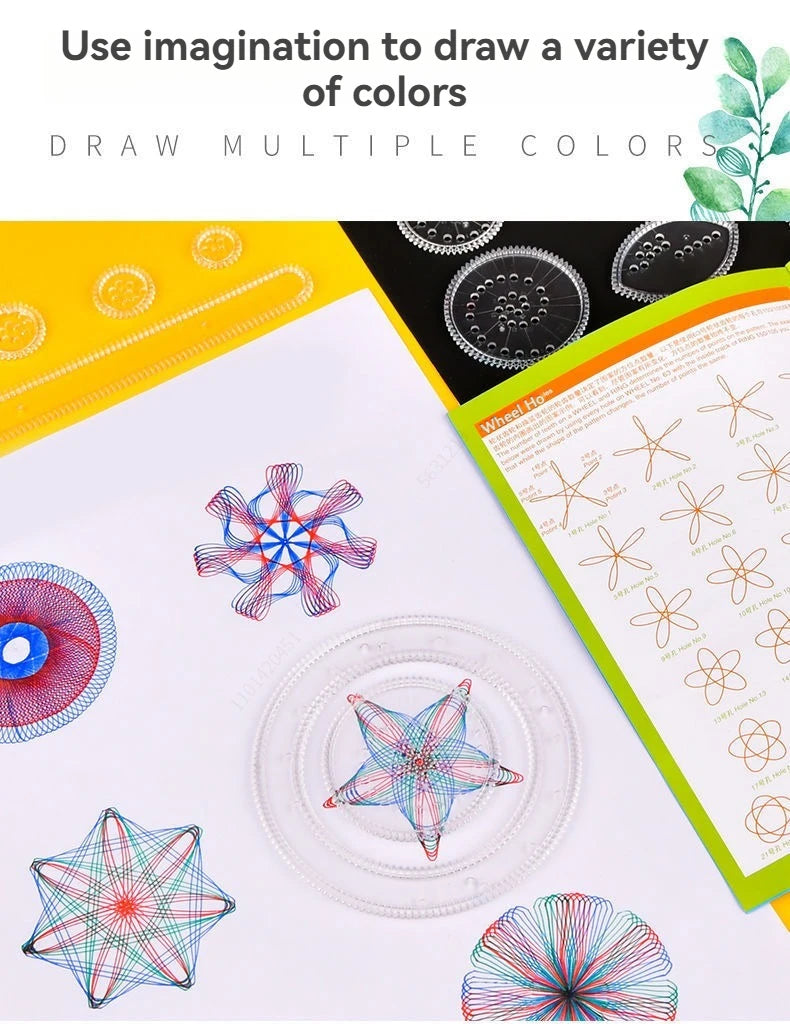 28 Pieces/set Multifunctional Ruler,magic Template, Create Stunning Spiral Drawings, Multifunctional Geometric Drawing Ruler Set Qme