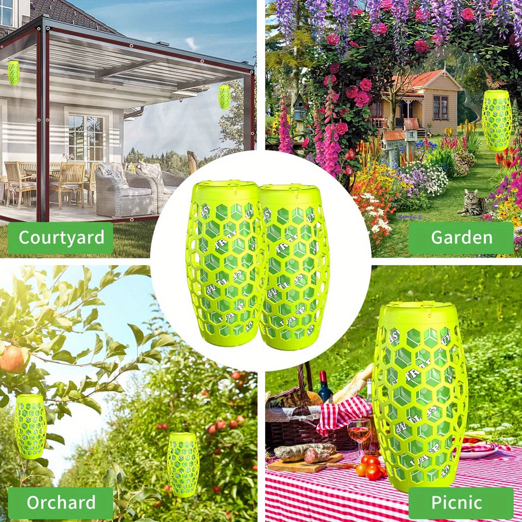 2PCS Wasp Trap Outdoor Hanging Carpenter Bee Hornet Catcher Reusable Yellow Jacket Trap Bee Killer Wasp Catcher Outside Garden Qme