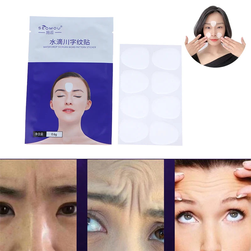 Box Reusable Silicone Anti-aging Patch Forehead Facial Beauty Sticker Qme