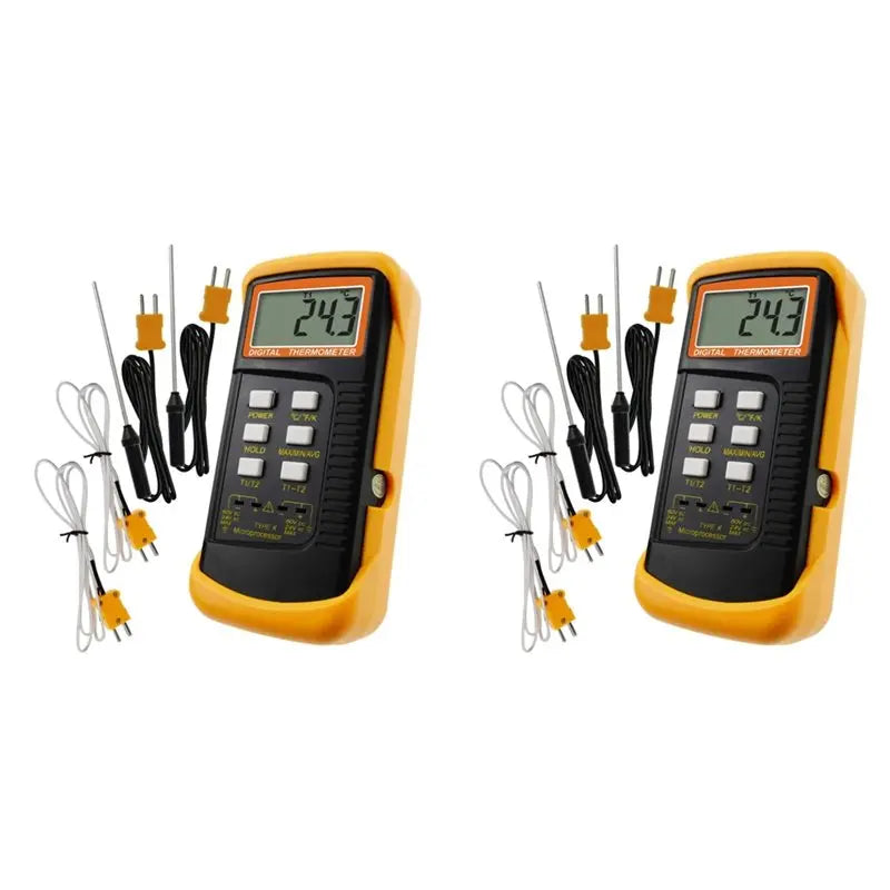A02F-2 Set Precise Temperature Measurement Monitoring Heat Meter With 8 Thermocouples Probes Sensor K Type Qme WHITE