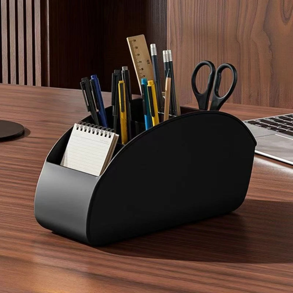 5 Compartments PU Leather Remote Control Storage Box Desktop Organizer TV Aircon Remote Holder Living Room Table Decor Ornament Qme