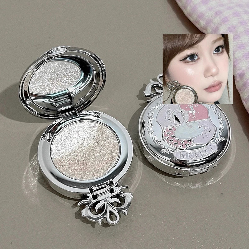 NICEKEY Monochrome Highlighter Champagne Gold Glitter Brighten Shiny Eye Makeup Diamond Shimmer Eyeshadow Palette Contouring Qme 03