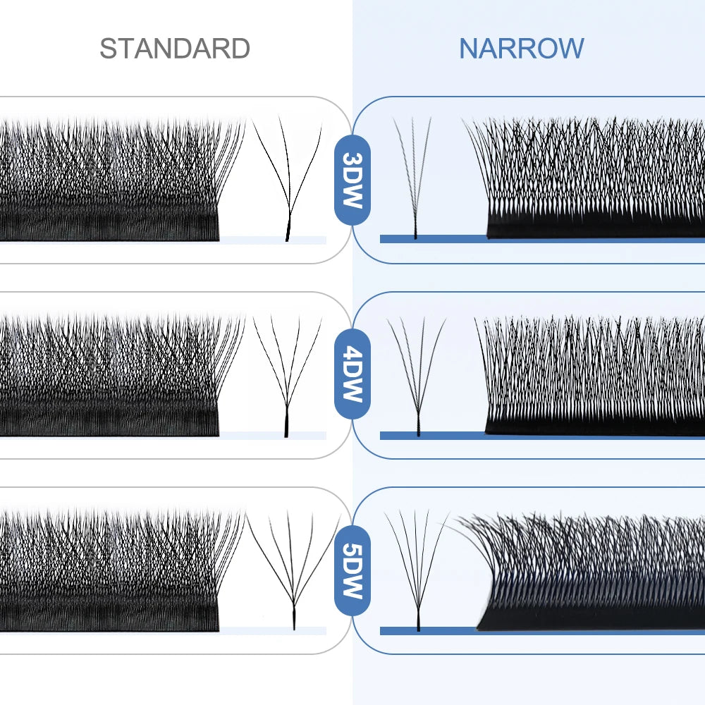 NATUHANA Narrow W-shaped 3D 4D 5D Eyelash Extensions Faux Mink Volume Qme