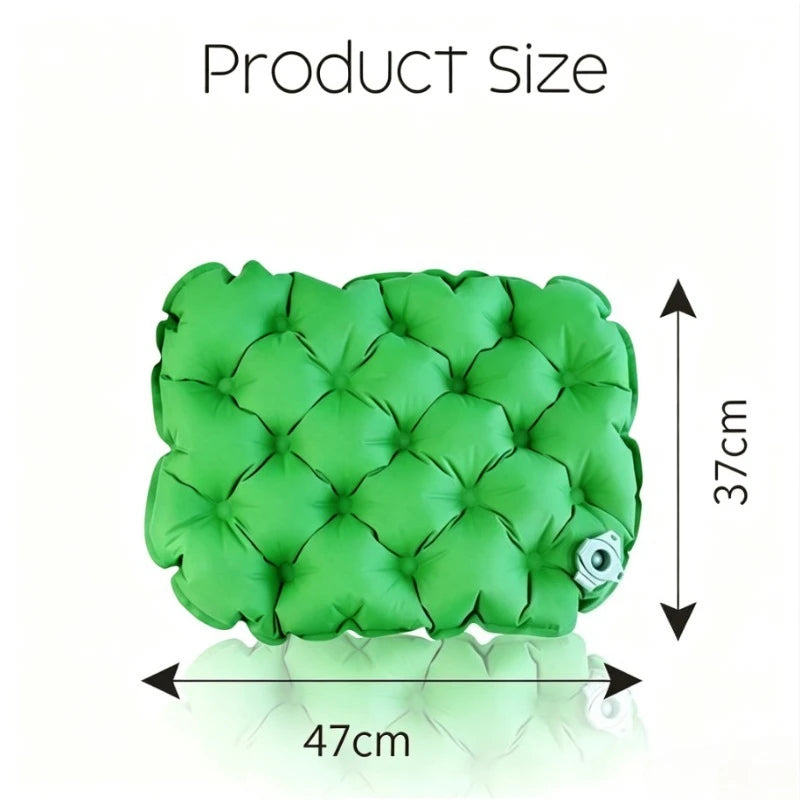 Portable Inflatable Seat Cushion Lightweight Travel Air Sitting Pad Moisture and Water Resistant Camping Chair Mat for Outdoor Qme green