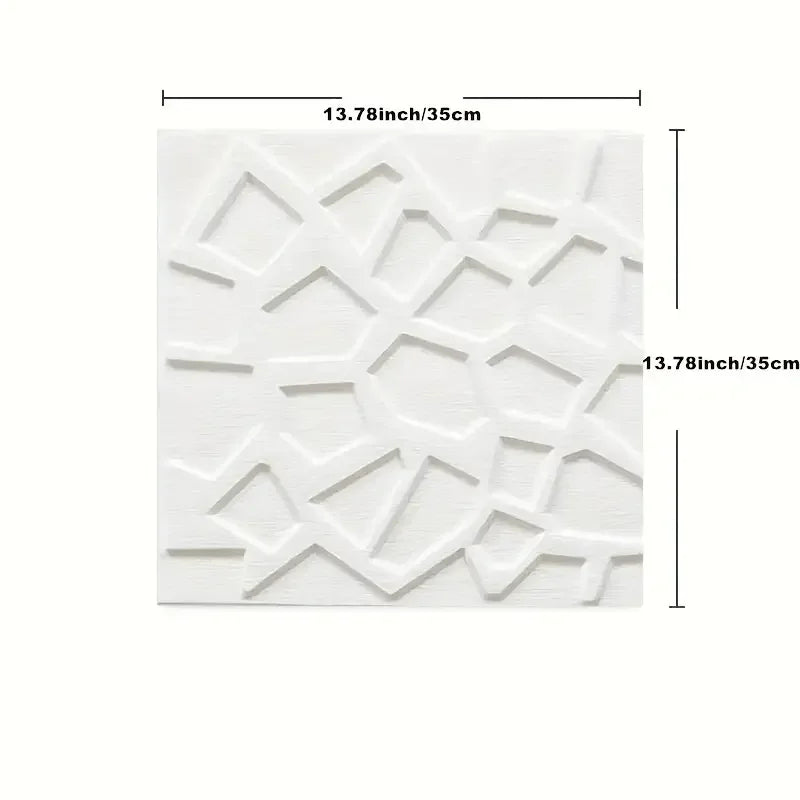 Self Adhesive 3D Grid Wallpaper Modern Waterproof Stain Resistant Wall Sticker Ceiling Living Family Indoor Wall Art Decor Qme 35cmx35cm 4pcs White