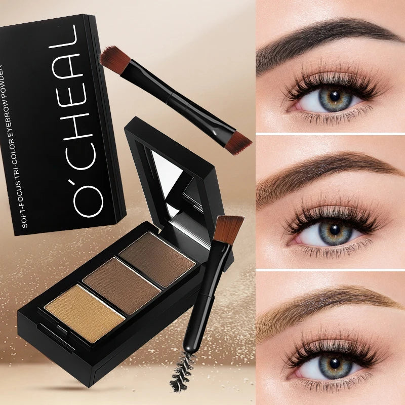 Three Eyebrow Powder Long-lasting Fixing Waterproof Easy Apply Qme