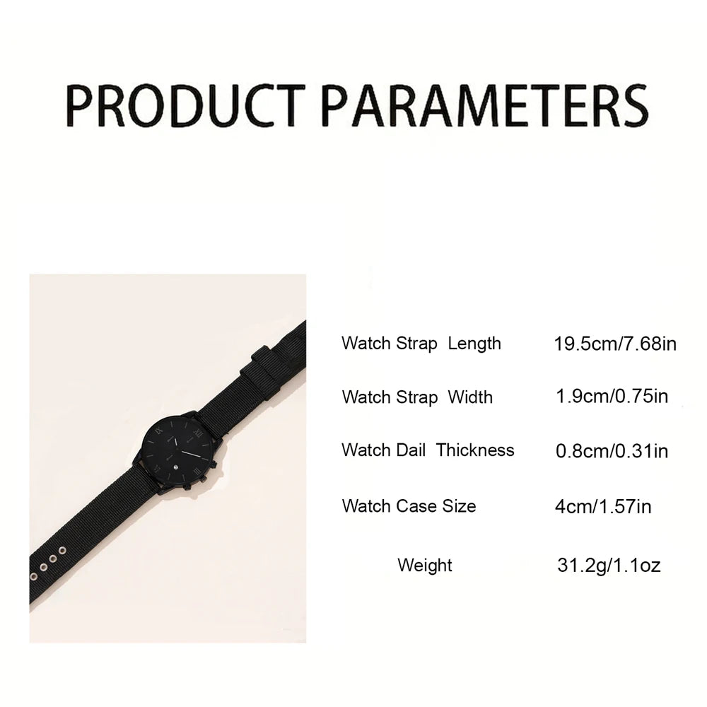 New Men's Watch Luxury Bracelet Set Multi Pieces Fashion Business Black Leather Quartz Watch Gift Box for Men Reno Masculino Qme
