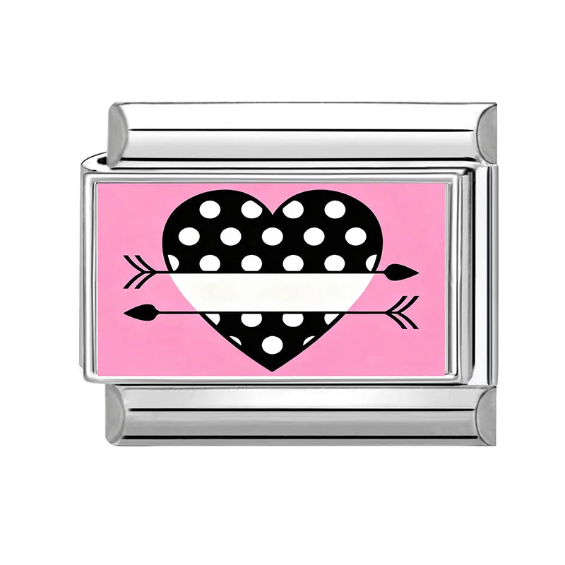 Y2K Wholesale Love Heart I Myself Flowers Italian Charm Link Fit