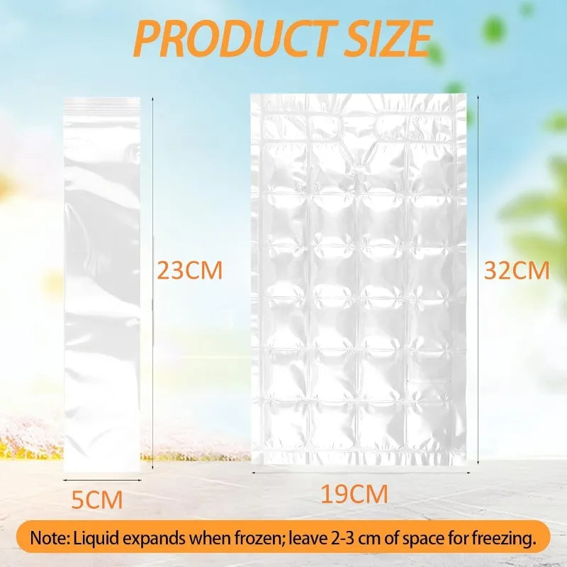 Disposable Ice Pack Grid Disposable Popsicle Mold Bag Self-sealing Ice Tray Bag Ice Cube Bag Box Edible Frozen Ice Cube Qme
