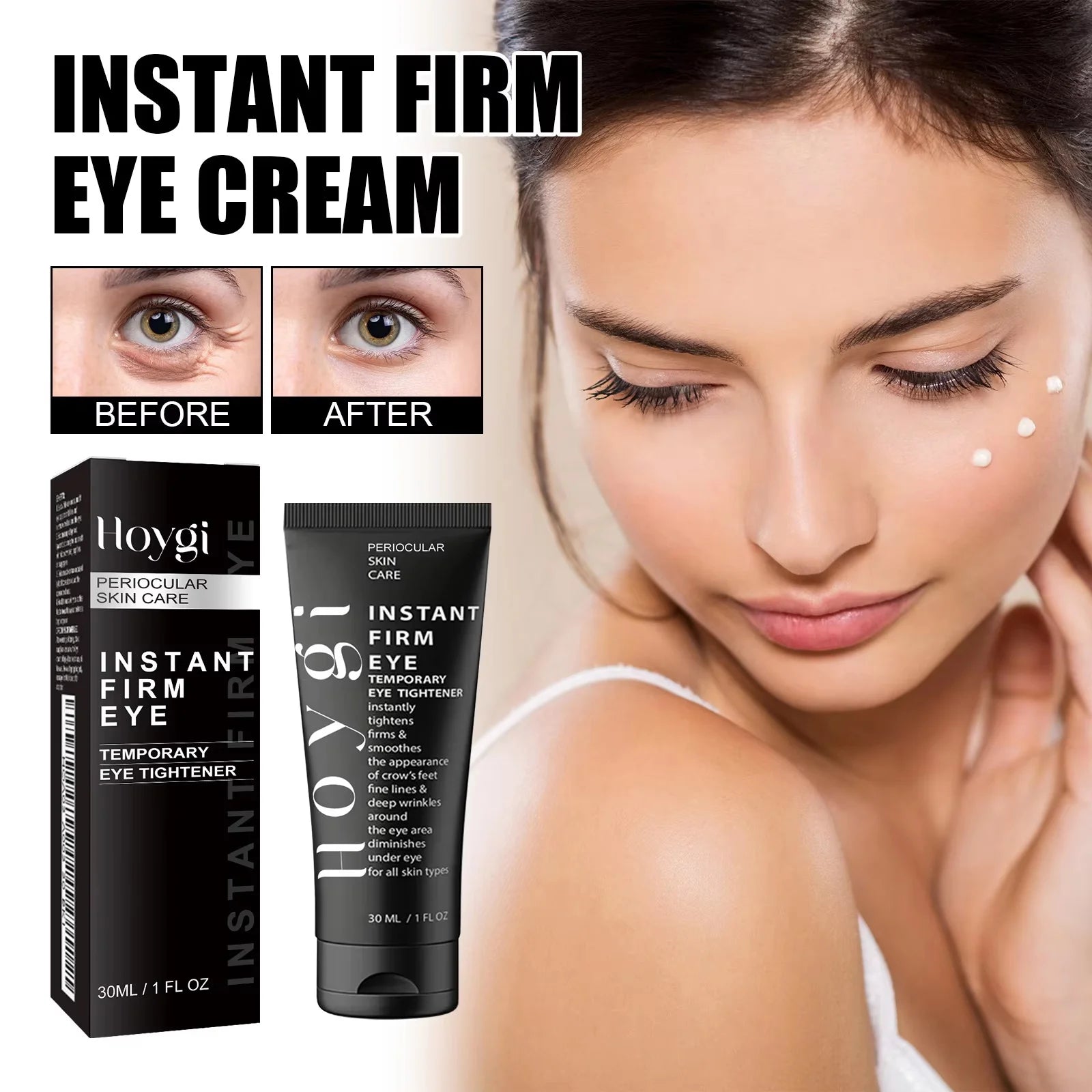 Instant Eye Bag Reduce Cream Collagen Wrinkle Fade Fine Lines Lift Firming Skin Reduce Dark Circle Puffiness Brighten Eye Care Qme