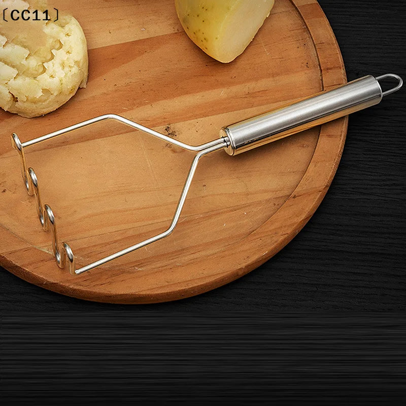 1 Stainless Steel Wave Potato Masher Ideal Kitchen Vegetable Fruit Qme