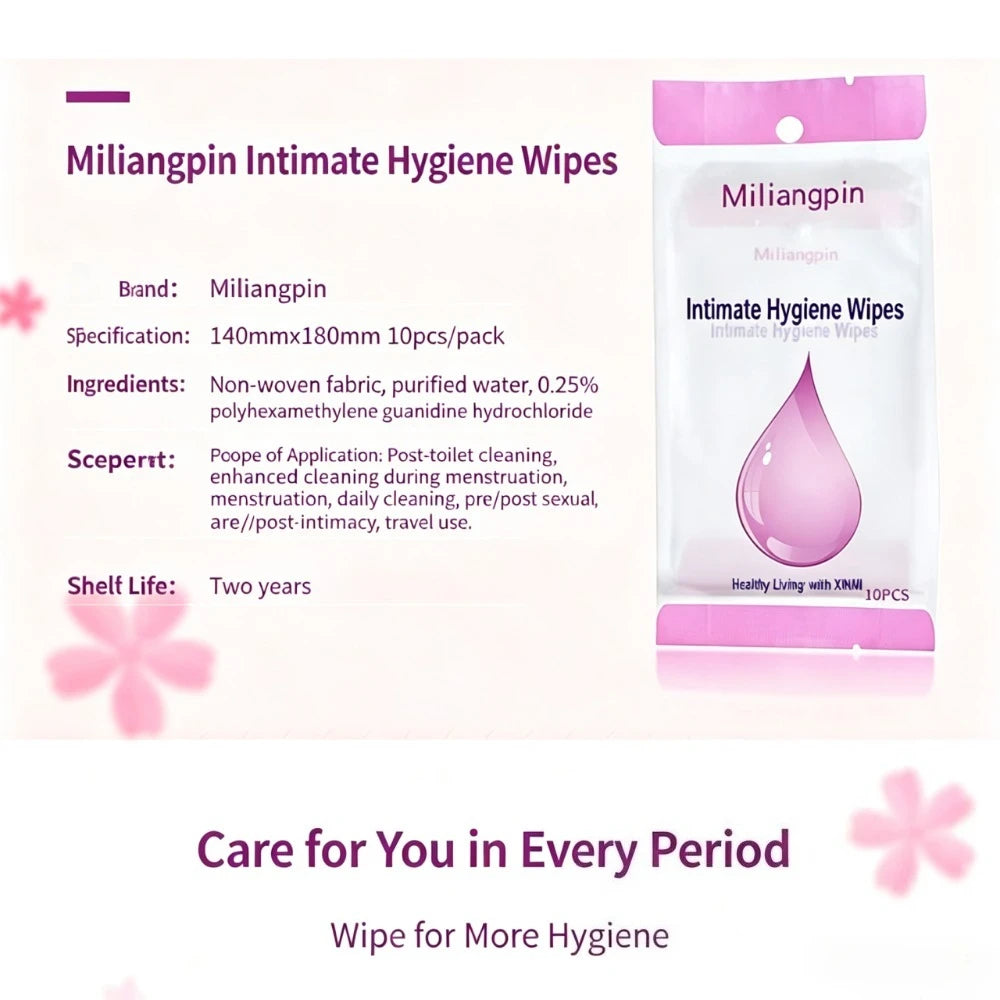 Feminine intimate wipes, menstrual period cleaning, clean, healthy and portable, exclusively for healthy women. Qme