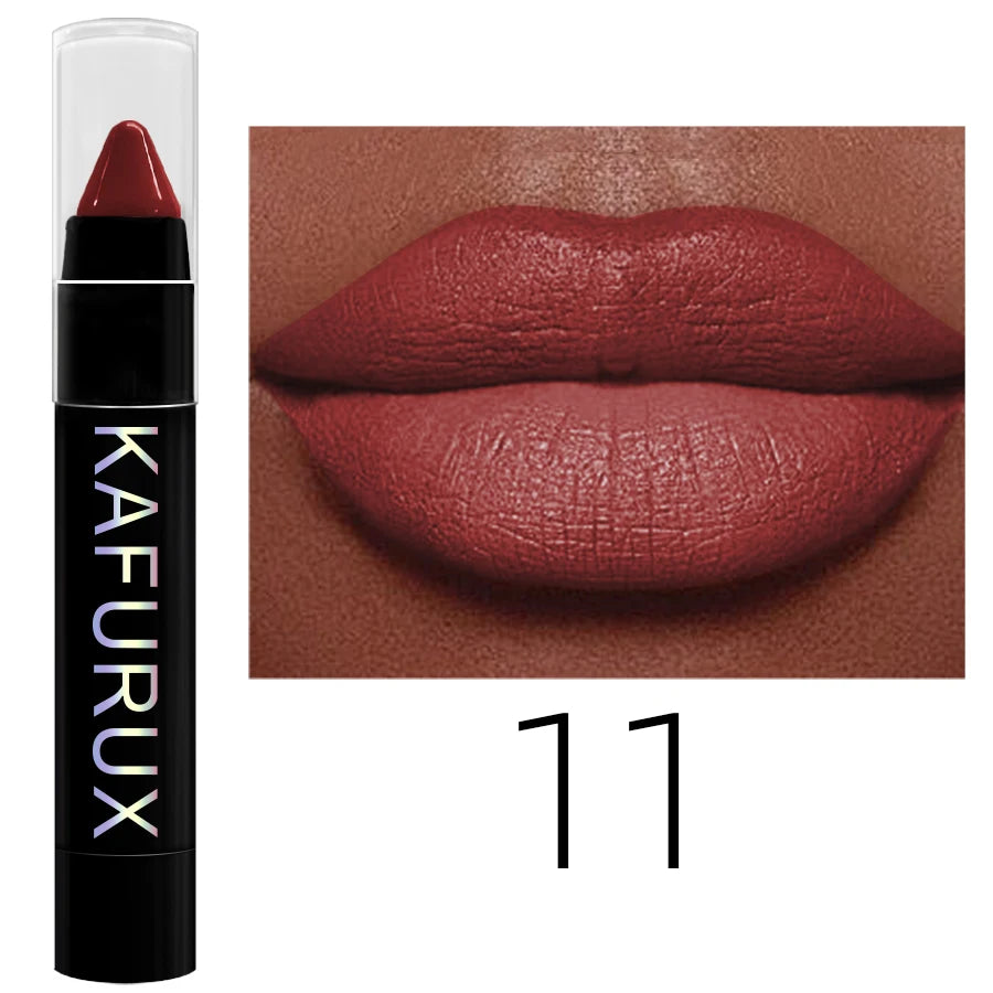 15 Colors Nude Velet Matte Lipstick Pencil Waterproof Long Lasting Qme 11