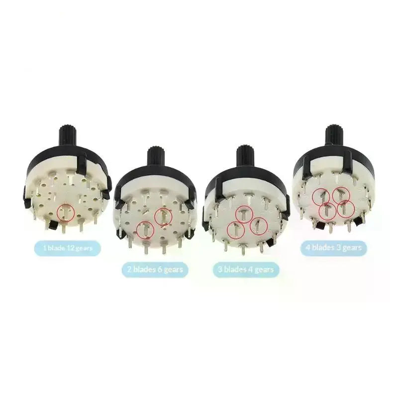 RS26 1/2/3/4 Pole Position 3/4/6/12 Selectable Band Rotary Channel Selector Switch Single Deck Rotary Switch Band Selector Qme