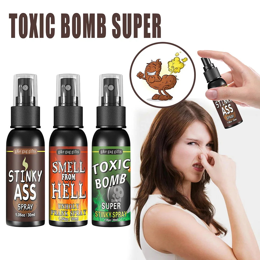 30ml Fart Gag Spray Prank Joke Plastic Spoof Odor Spray Party Supplies Terrible Stinky Fart Spray Non Toxic Halloween Funny Prop Qme
