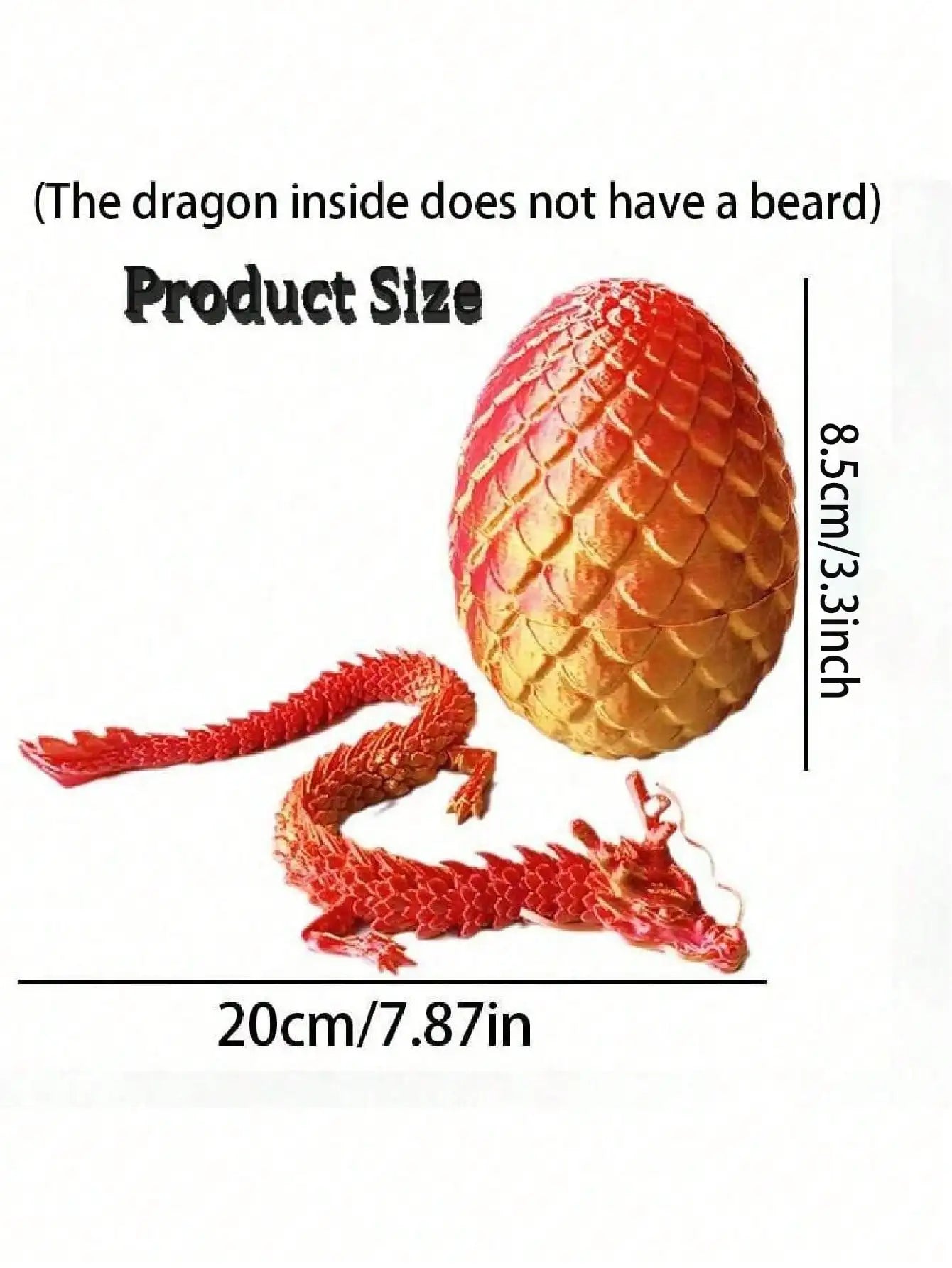 3D Printed Dragon Eggs Inside Rainbow Articulated Toys Crystal Red Qme