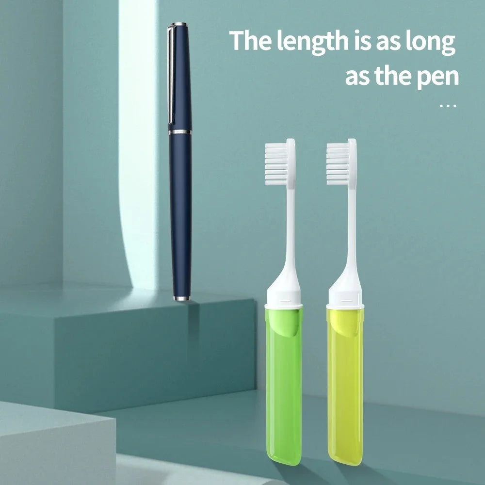 Travel Toothbrush Set , 1PC, Soft Portable Toothbrushes with Tooth Brush Cover Small Folding Toothbrushes Individually Wrapped Qme