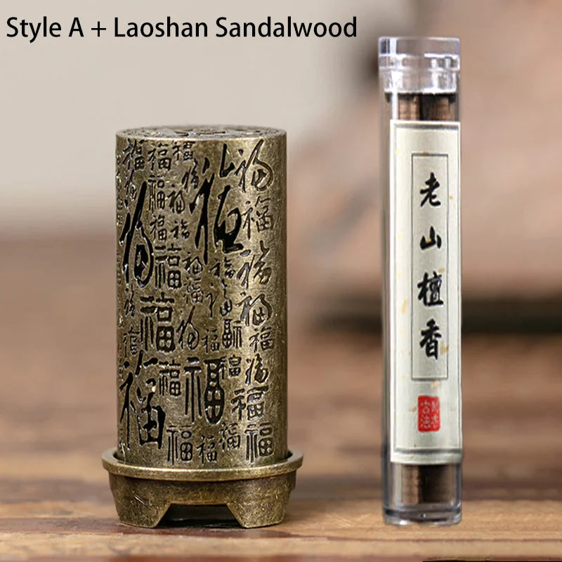 Vertical Incense Burner Alloy Hollow Incense Holder Xiangyun Stickless Powder Lasting Fragrance Incense Accessories Home Ornamen Qme Set A