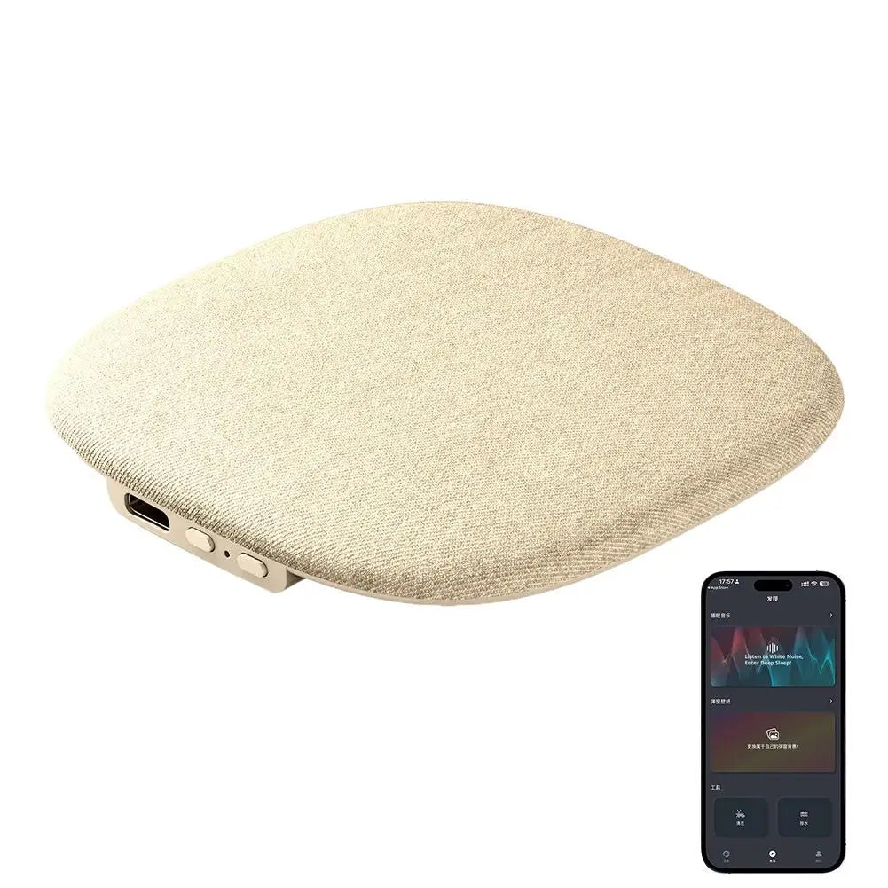 Under Pillow Speaker Sleeping Bluetooth Mini Bone Conduction White Qme Beige
