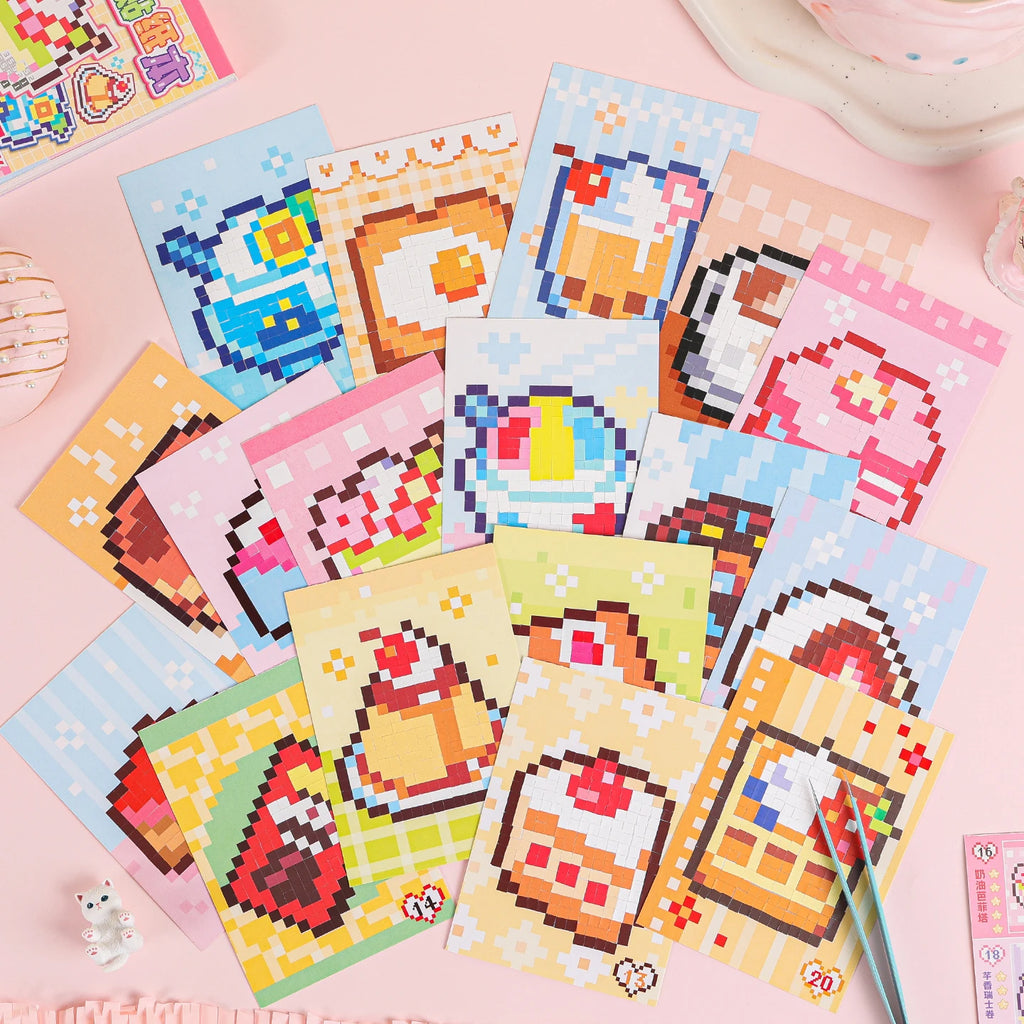 Adorable Cartoon Mini Bean Die Cut Stickers Book - 42 Pcs Handmade Decorative Scrapbooking Stickers Japanese Stationery Supplies Qme