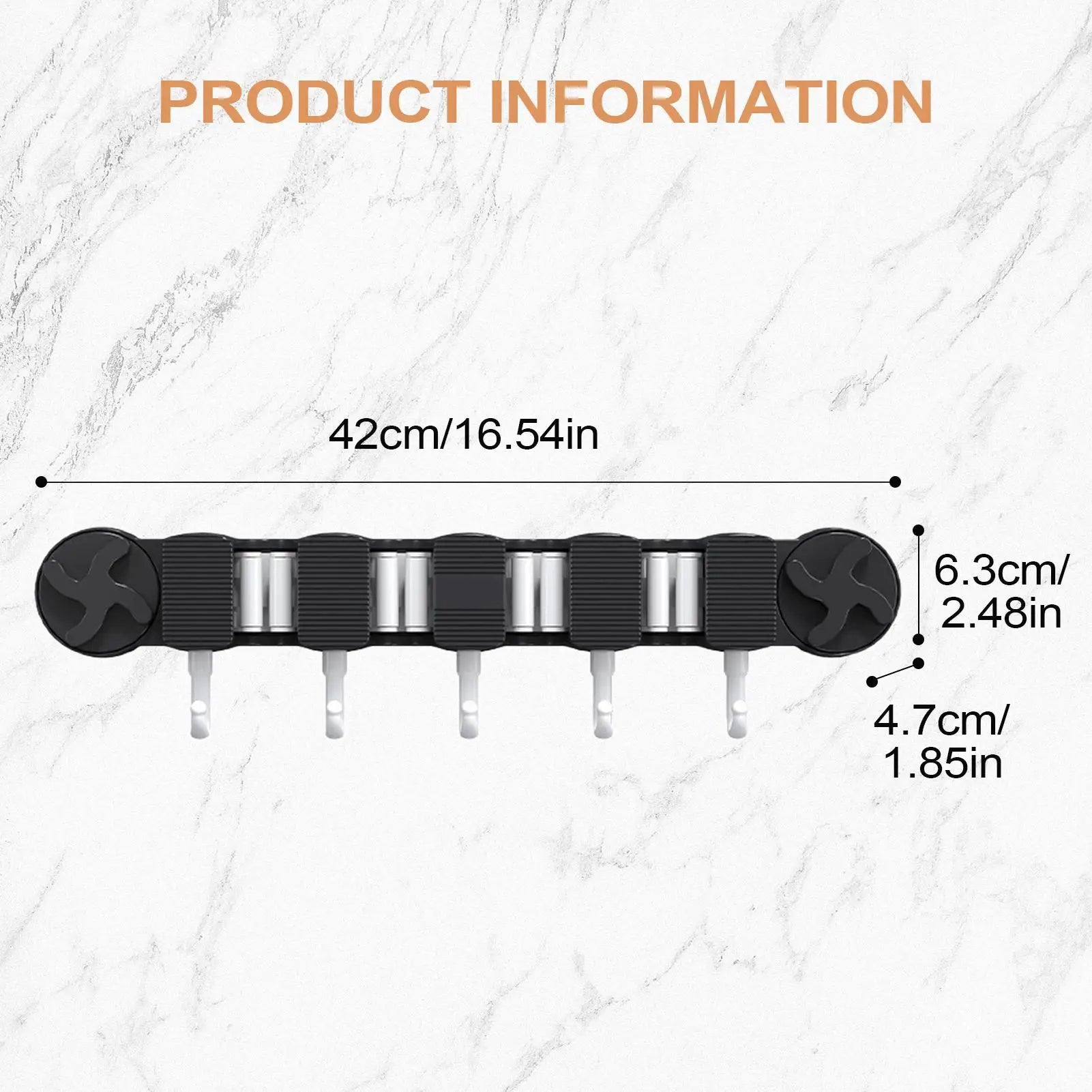 Mop Holder Wall Mount Heavy Duty Suction Broom Storage Space Saving Qme