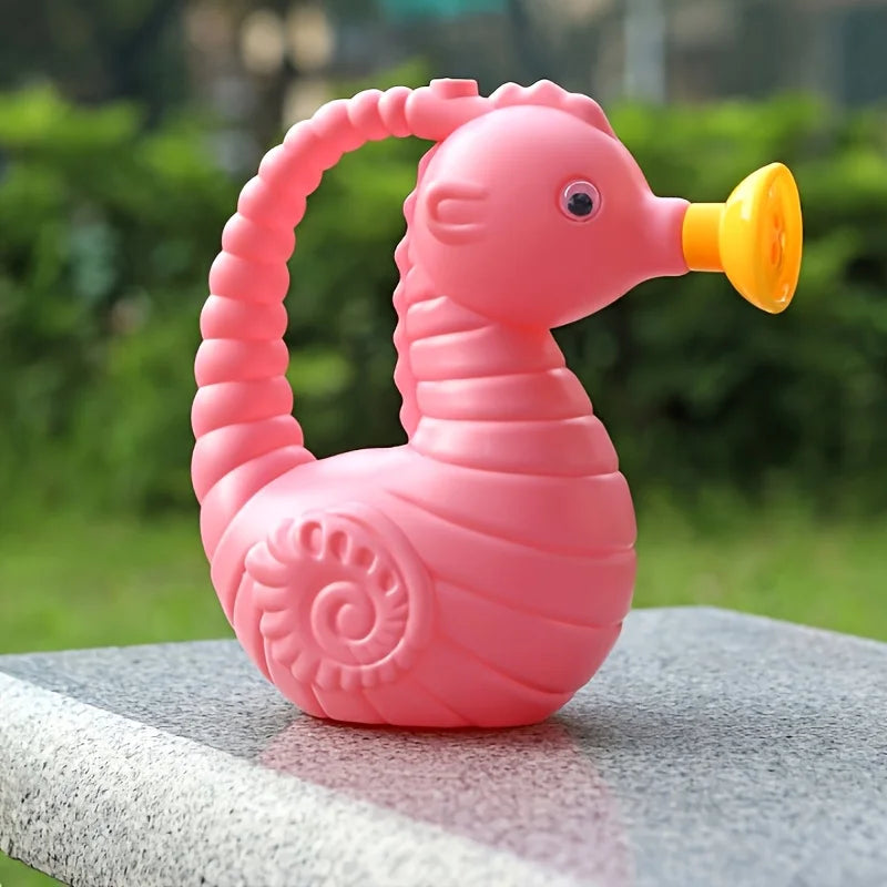 Kids Watering Can for Toddler Flower Garden Sand Beach Toy Cartoon Seahorse Garden Tools for Boys Girls Outdoor Summer Gifts Qme