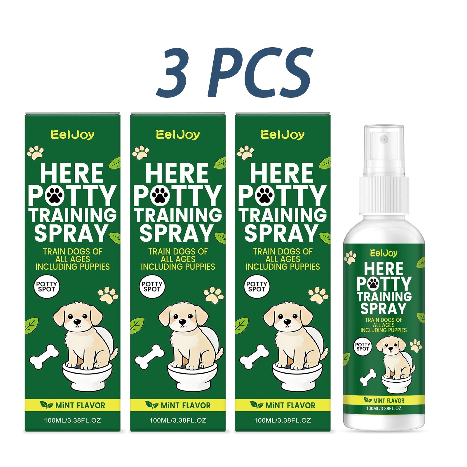 Dog Toilet Training Spray Fixed Point Defecation Develop Good Toilet Habits Reduce Disorderly Defecation Behavior Potty Training Qme 3 x 100ML Boxed