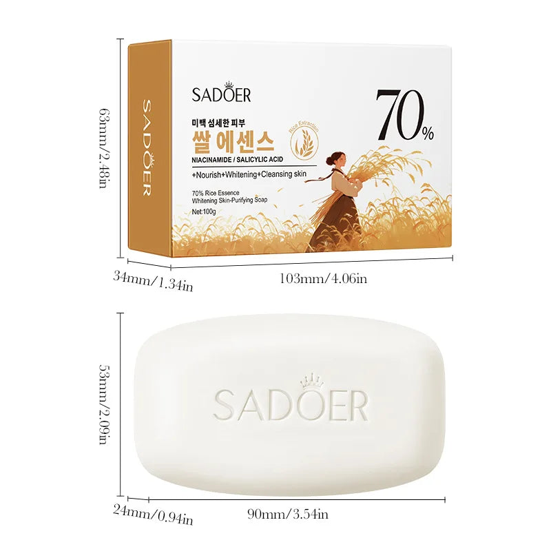 Rice Soap Extract Salicylic Acid Deep Cleansing Niacinamide Whitening Qme