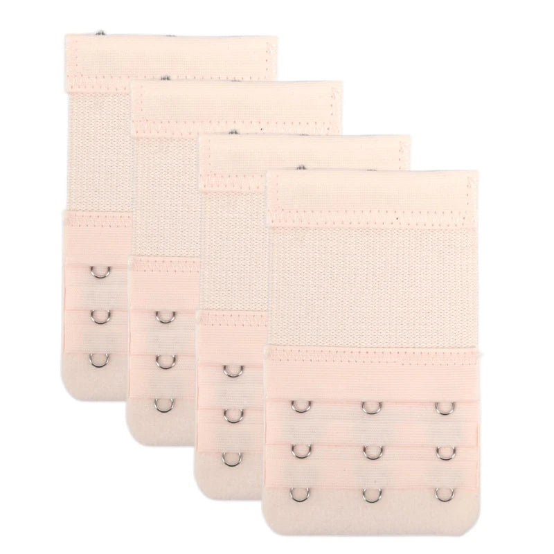 4 3 Rows Hook Extension Straps Elastic Strap Soft Comfortable Bra Qme light skin One Size