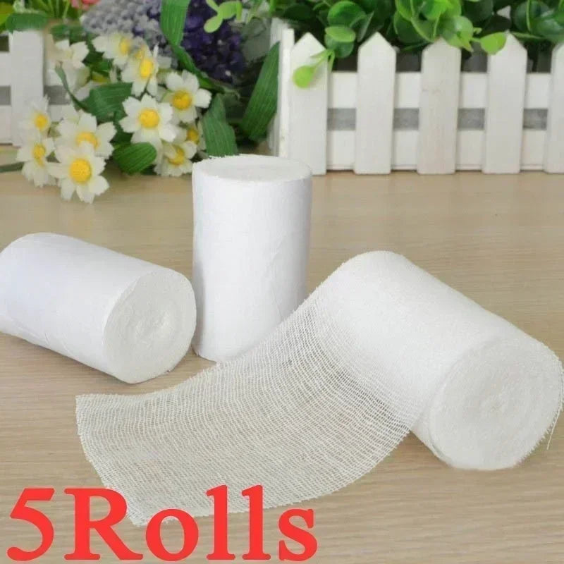 5 Rolls PBT Elastic Bandages Outdoor Emergency First Aid Bandages Breathable Mesh Bandages for Fractures Outdoor First Aid Tools Qme
