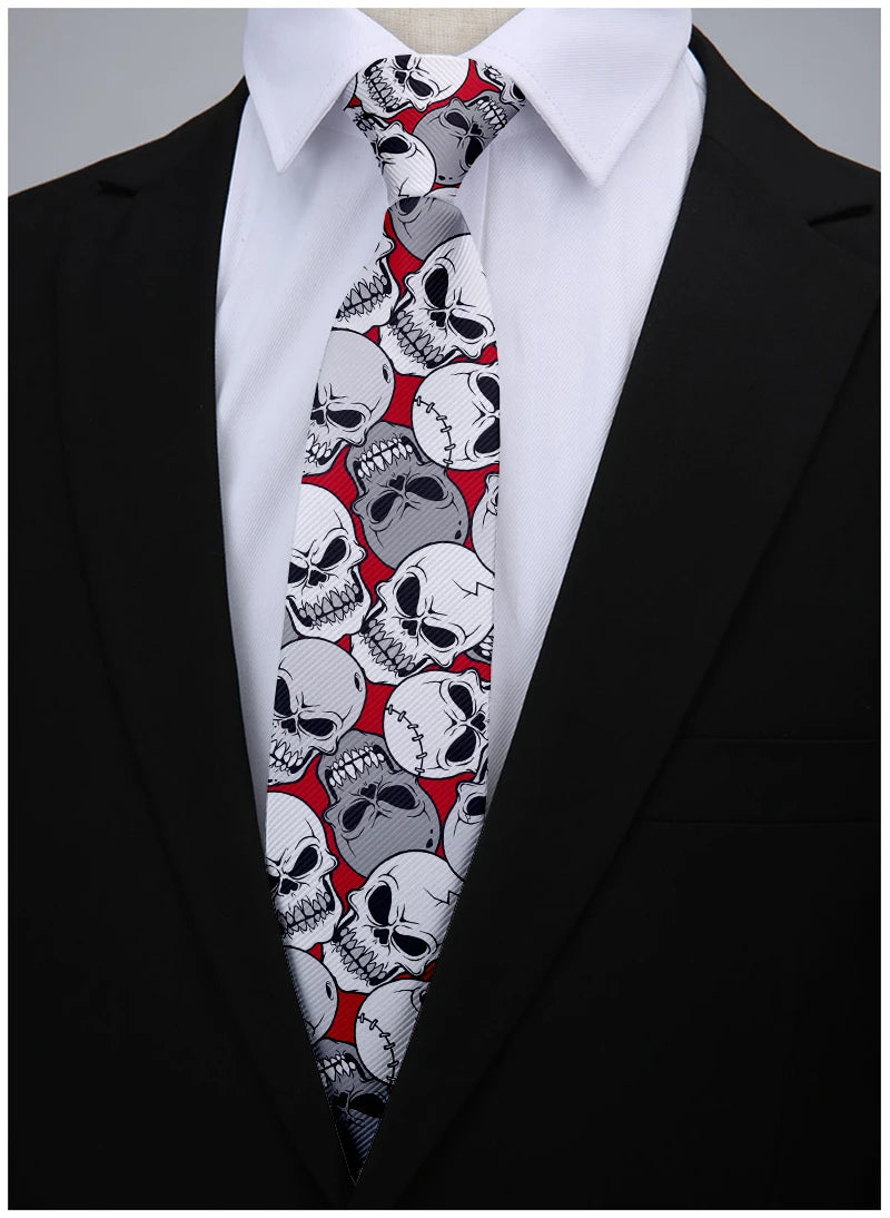 Fashion Skull 3D Printed Tie Art Design Personality Adult Wide Qme