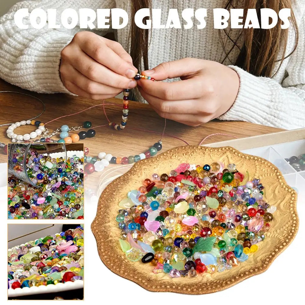 Crystal Beads Jewelry Making Colorful Assortment Bulk Mix DIY Qme