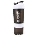 Printed Plastic Shaker Bottle Fitness Protein Milkshake Mix Cup Qme white