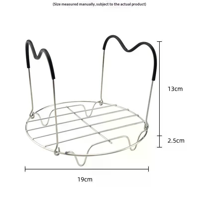 1Pc Steamer Rack Trivet With Heat Resistant Silicone Handles Stainless Steam Rack Pressure Cooker Trivet Qme