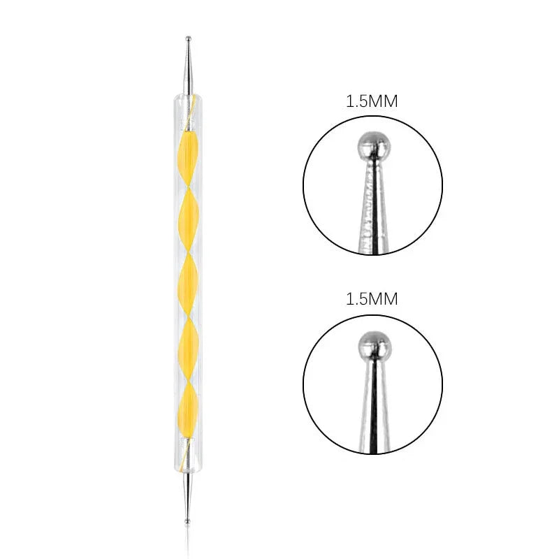Nail Art Dotting Pen, Spiral Rod Hook Pen, Drawing Painting Marbleizing DIY Manicure Tools Qme